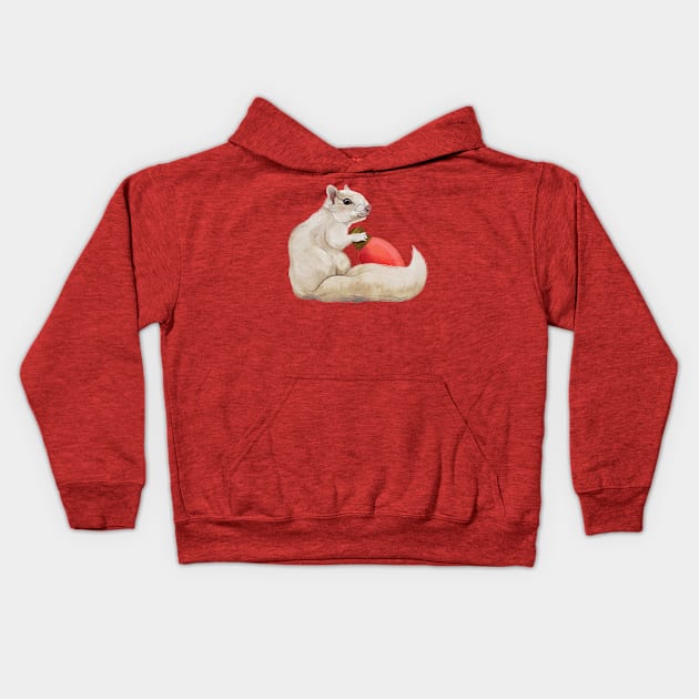 Christmas Squirrel Kids Hoodie by LauraGraves